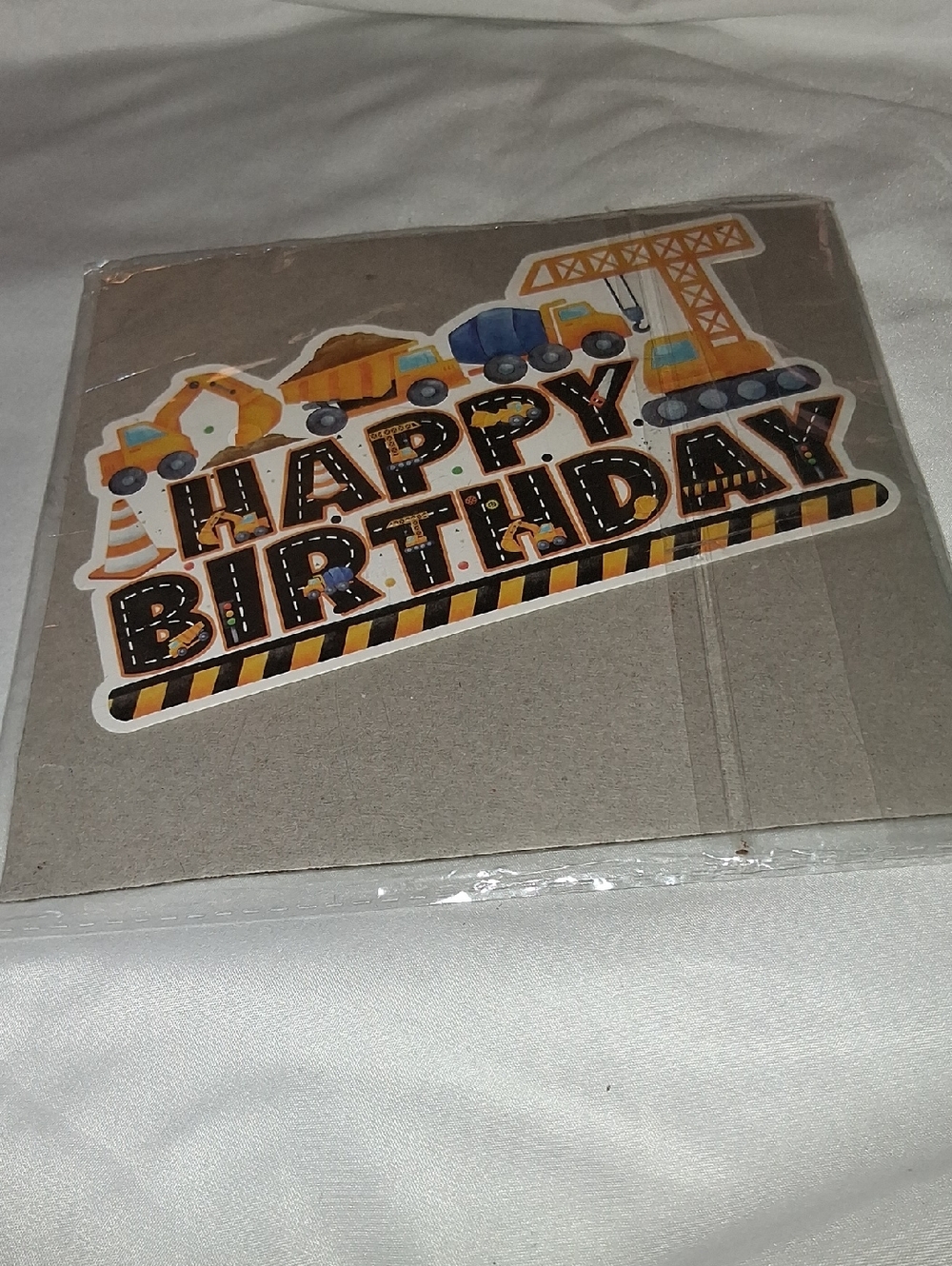 Construction Theme "Happy Birthday" Cake& Cupcakes Toppers